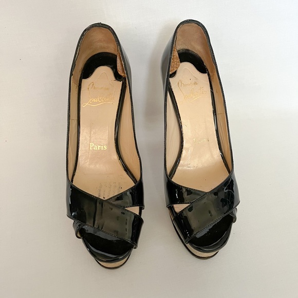 CHRISTIAN LOUBOUTIN vintage open toe patent heels size EU 37 - Picture 2 of 4